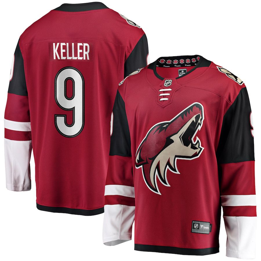 Men Arizona Coyotes #9 Clayton Keller Fanatics Branded Garnet Home Premier Breakaway Player NHL Jersey